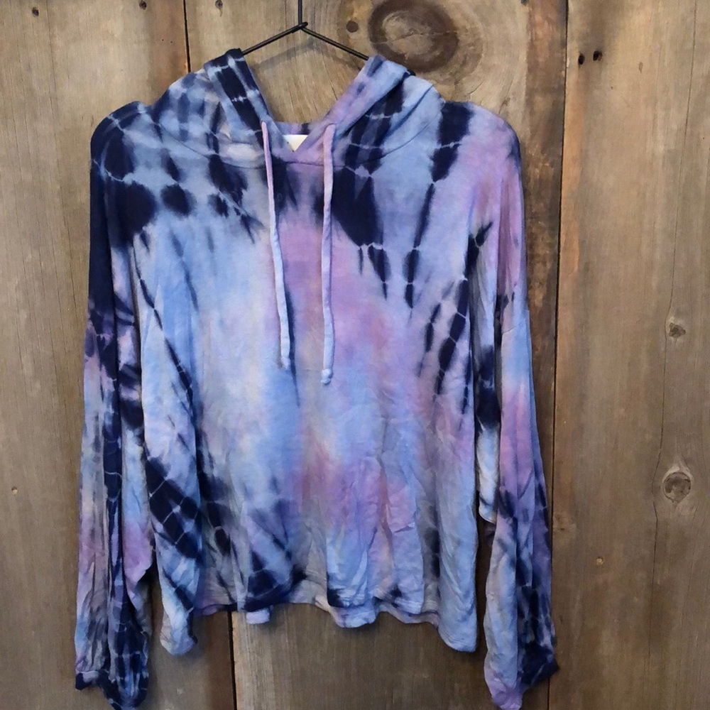 Vintage Havana Tie Dye Hoodie in Blue Size Small Women’s